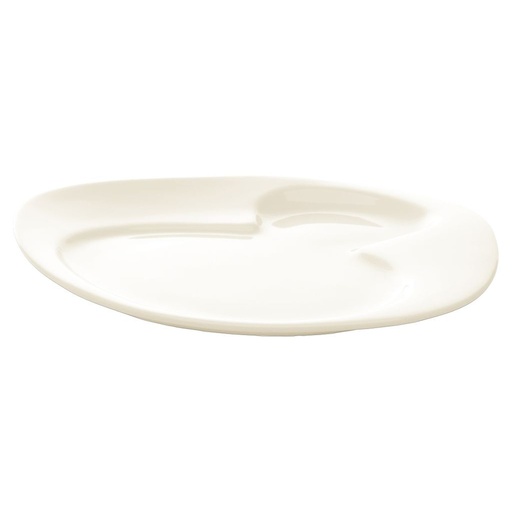 [RAK-NBFP24] Teller NABUR tief, mit 2 Vertiefungen RAK Porzellan (199mm, 243mm, 22mm, 0.505g)