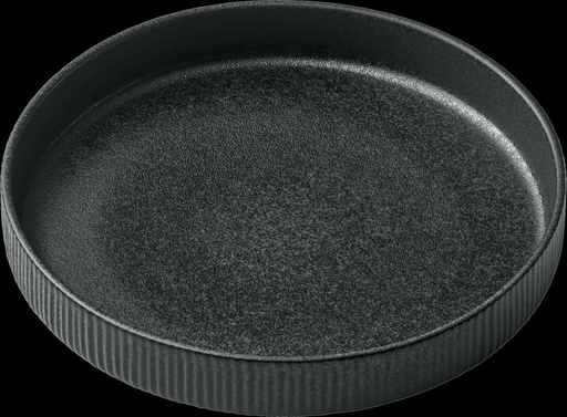 [BAU-7 01 1374 91 021090] Teller NARA 'Relief' tief, rund mit hohem Rand (schwarz)