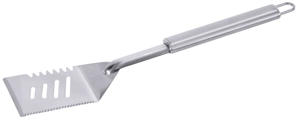 Grillwender Contacto aus Edelstahl mit geschlitzter Fläche beidseitig gezahnt 11cm x 9cm