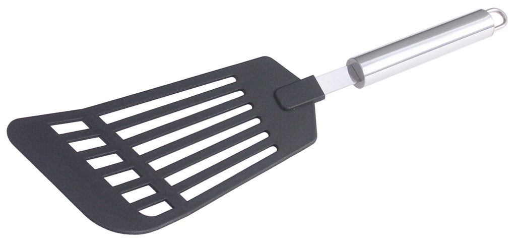 Bratenwender POLARIS Contacto aus schwarzem Polyamid mit Griff aus Edelstahl 17cm x 8cm