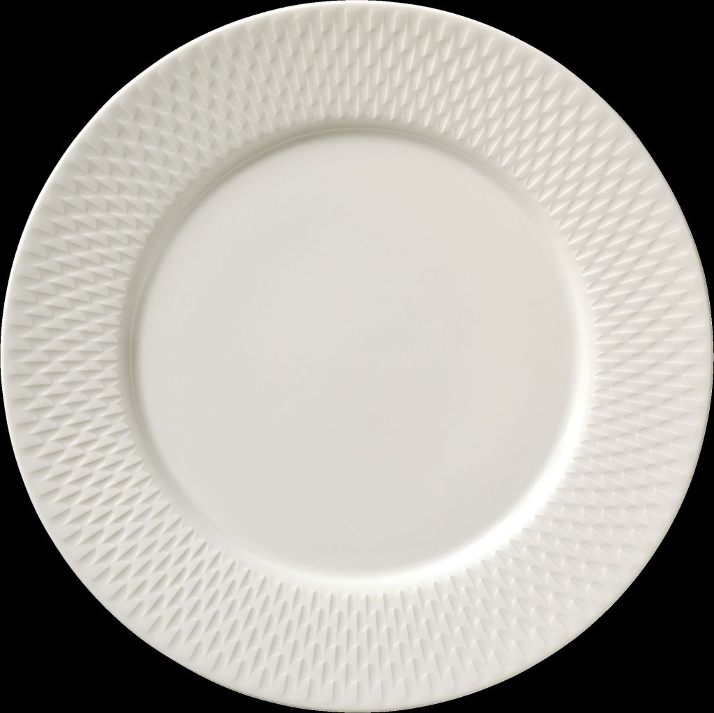 Teller PURITY REFLECTIONS flach, rund mit Fahne und Relief