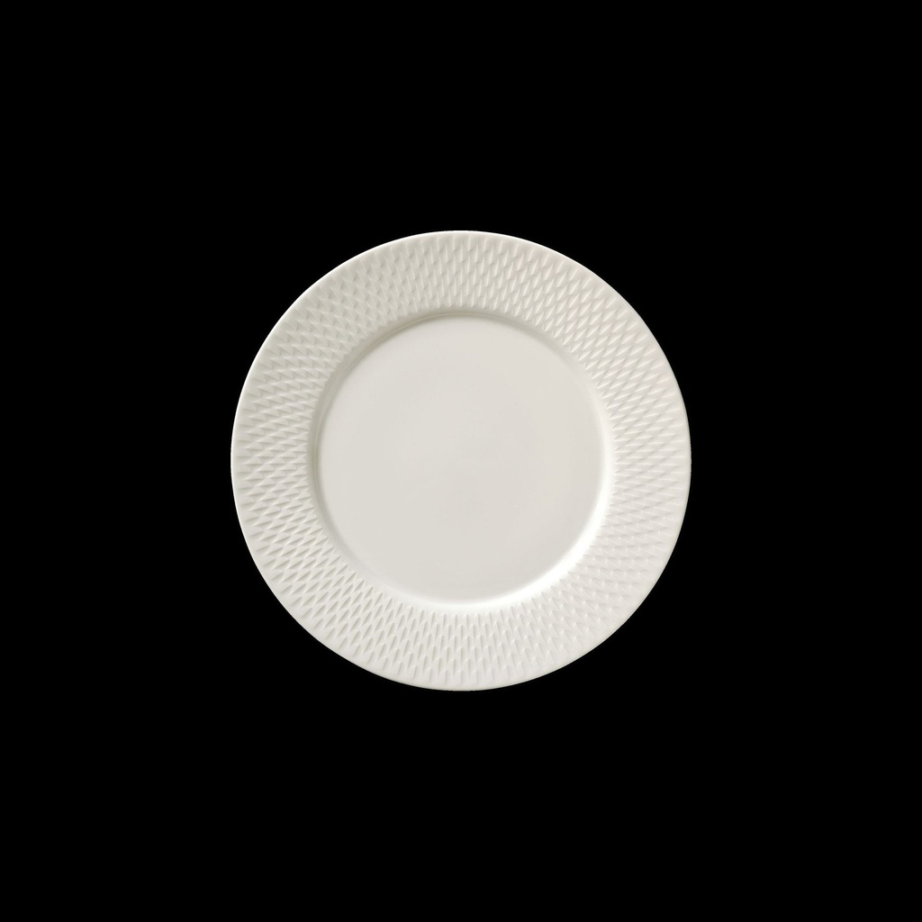 Teller PURITY REFLECTIONS flach, rund mit Fahne und Relief