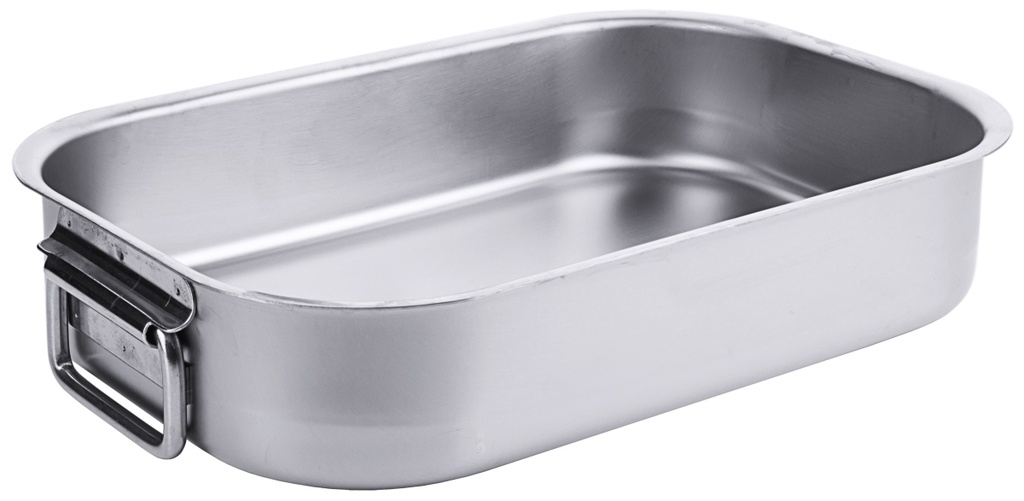 Bratpfannen rechteckig aus Edelstahl mit Fallgriffen für Backofen