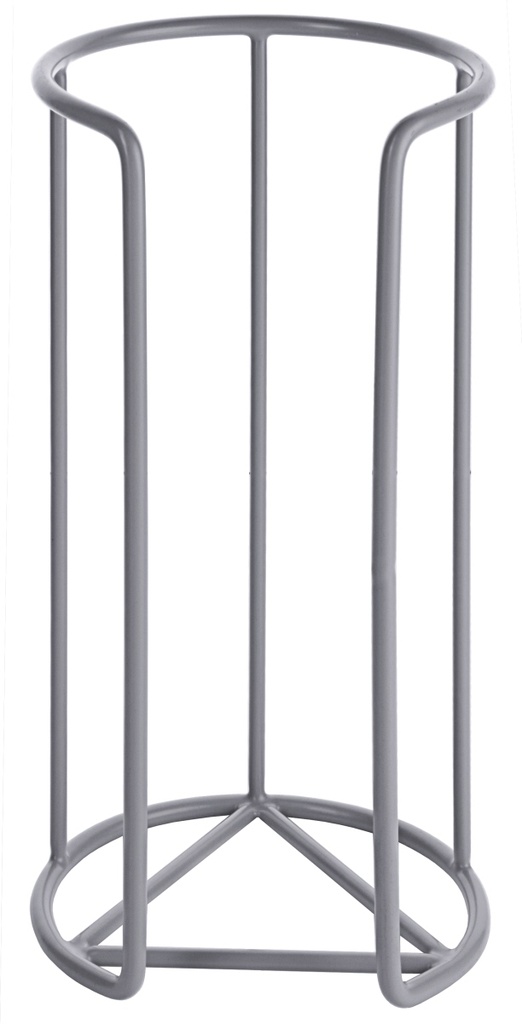 Tellerhalter aus hellgrauem kunststoffummanteltem Stahldraht