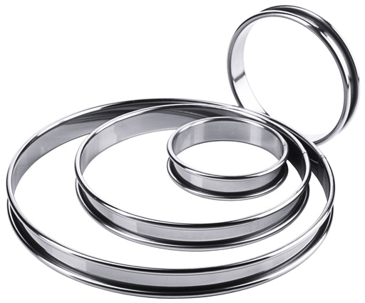 [CTO-692/160] Tortenbodenring Contacto flach aus Edelstahl (16cm)