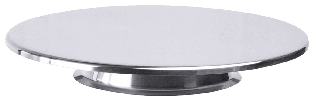 Tortenplatten mit flachem breiten Fuß aus Edelstahl