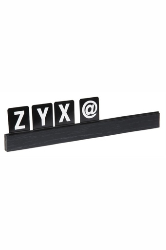 [CTO-7636/105] 4 Buchstabenleisten Contacto farbig aus Kiefernholz 4x25cm (schwarz)