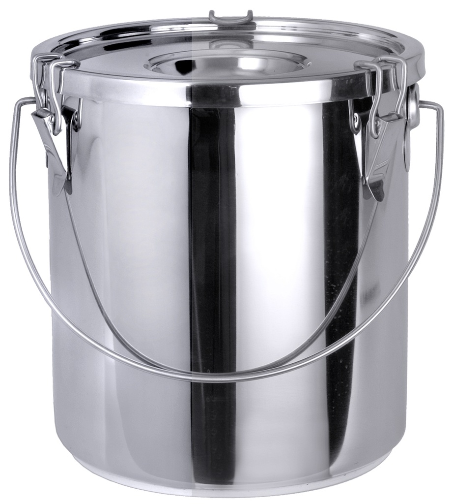 Transporteimer mit Deckel aus Edelstahl 18/10