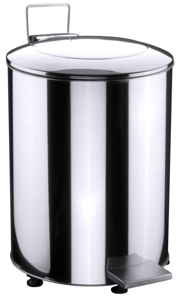 Tretabfallbehälter aus Edelstahl auf 4 Gummifüßchen