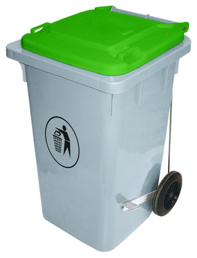 [CTO-3053/106] Tretabfalleimer Contacto aus Polyethylen mit farbigem Deckel 100 Liter (grün)