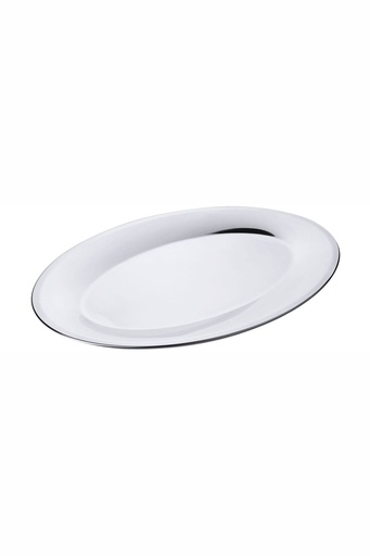 [CTO-6901/360] Buffet-Servierplatte Contacto oval aus Edelstahl (360mm, 250mm)