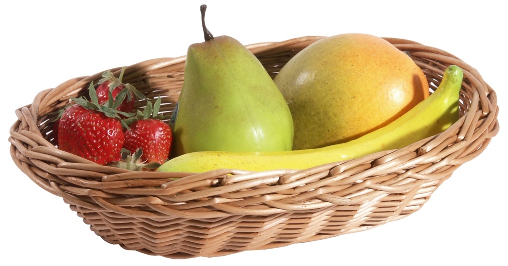 Servierkorb oval aus dunkler, gesottener Vollweide