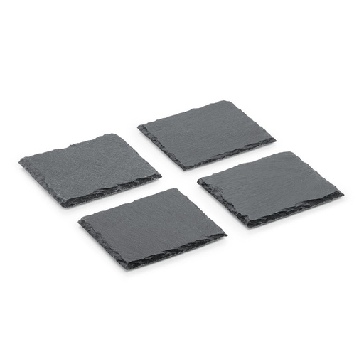 [WAS-3311004] Untersetzer - Set WAS Germany eckig 10x10cm ( 4 Stück) aus Naturschiefer