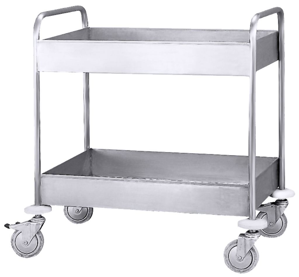 Abräumwagen für Geschirr aus Edelstahl 18/10