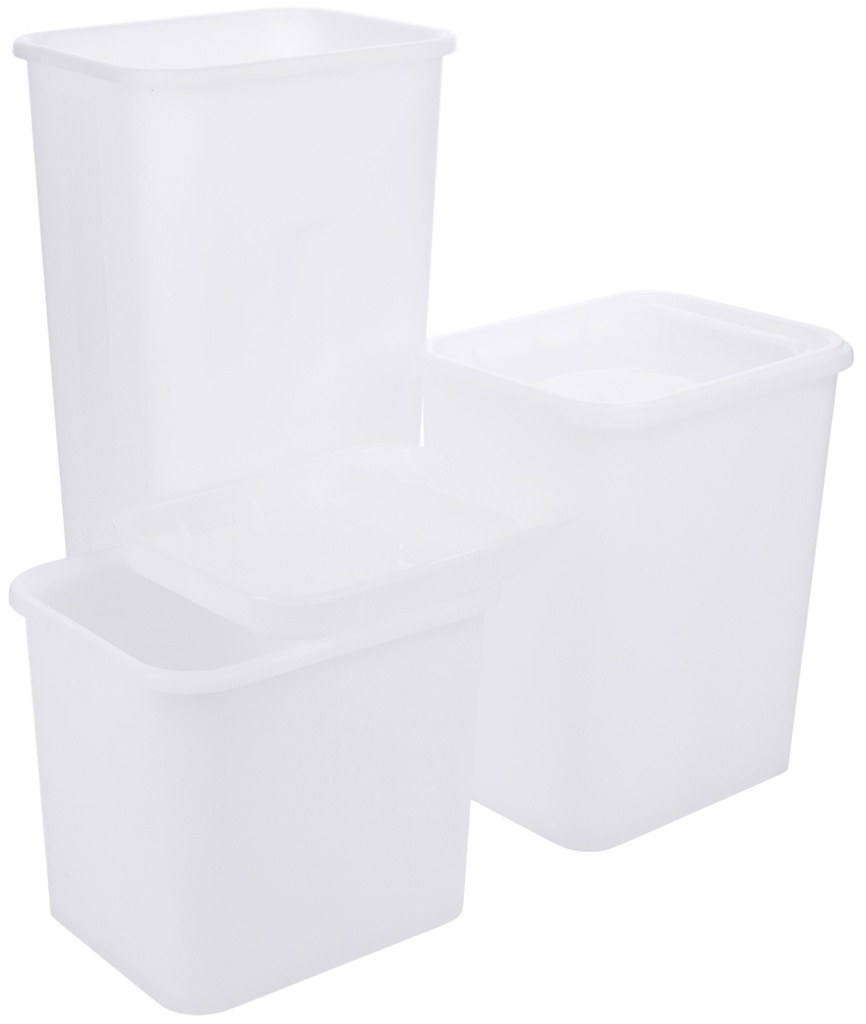 Vorrats -/ Gewürzdosen aus weißem Polypropylen mit dichtschließendem Steckdeckel