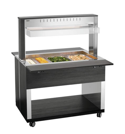 [BAR-125633V2] Buffetwagen W4110-200, warm Bartscher (1170mm, 1510mm, 2.262kW, 3, 3 x 1/1 GN, anthrazit)