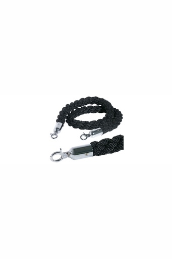 [CTO-1604/751] Absperrseil Contacto 150cm (verchromt) gewunden (schwarz)