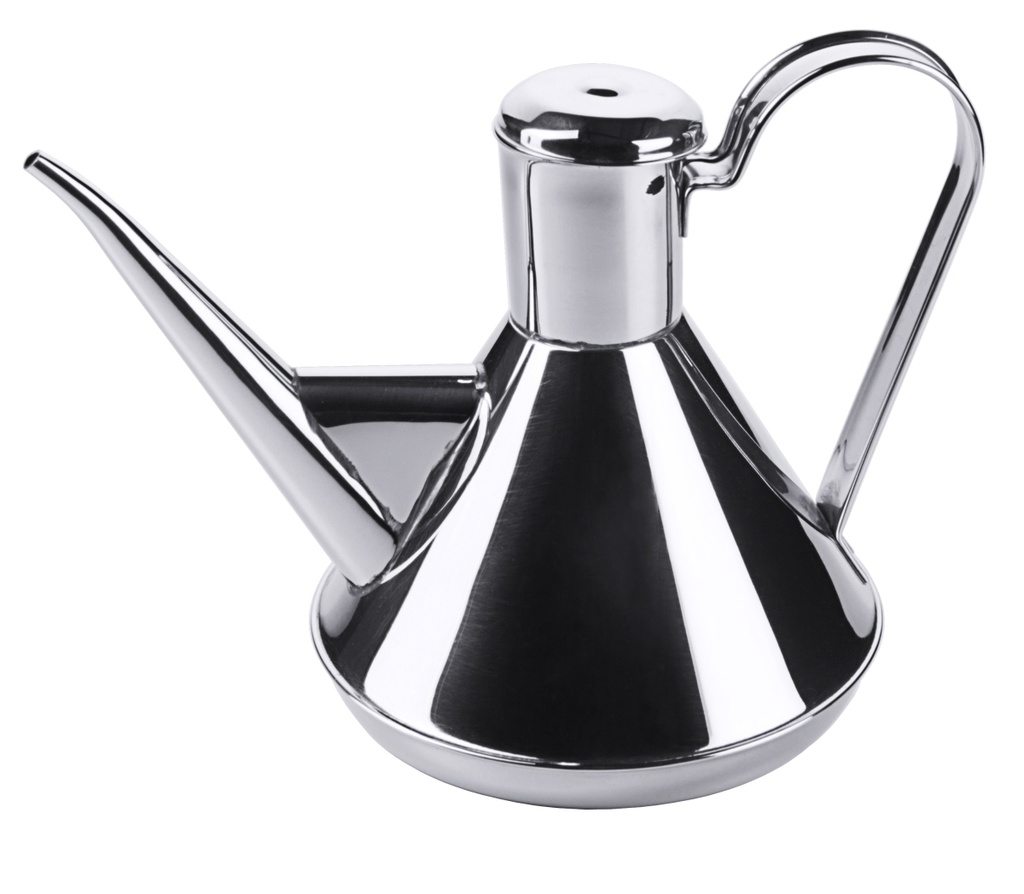 Ölkannen mit Scharnierdeckel aus Edelstahl 18/10