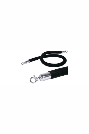 [CTO-1604/151] Absperrseil Contacto 150cm (verchromt) samtummantelt (schwarz)