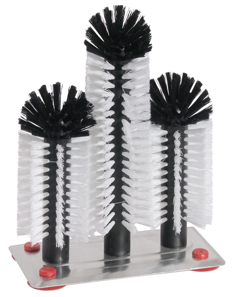 Gläserbürsten (Aluminiumplatte) 18/24/18cm