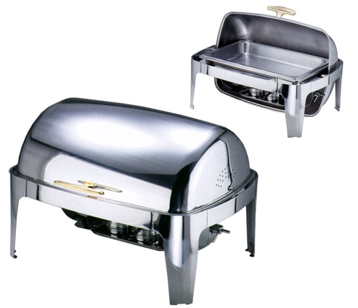 [CTO-7076/762] Roll Top Chafing Dish Contacto GN 1/1 aus Edelstahl mit regulierbarer elektrischer Heizquelle