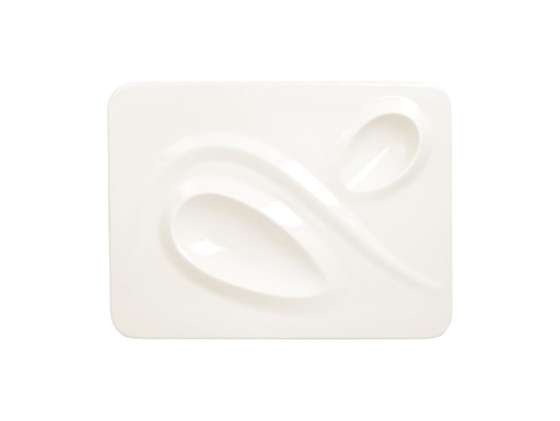 [RAK-CRRP2IN] Teller CREATE rechteckig, mit 2 ovalen Zonen RAK Porzellan (white)
