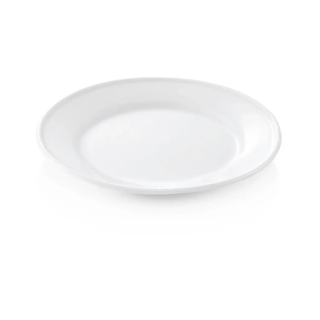 Teller flach mit Randverstärkung aus Porzellan