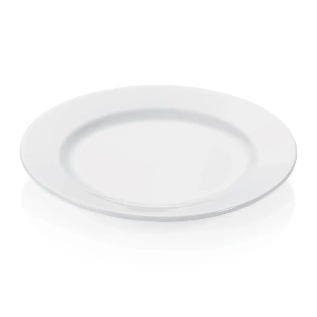 Teller flach rund aus Porzellan