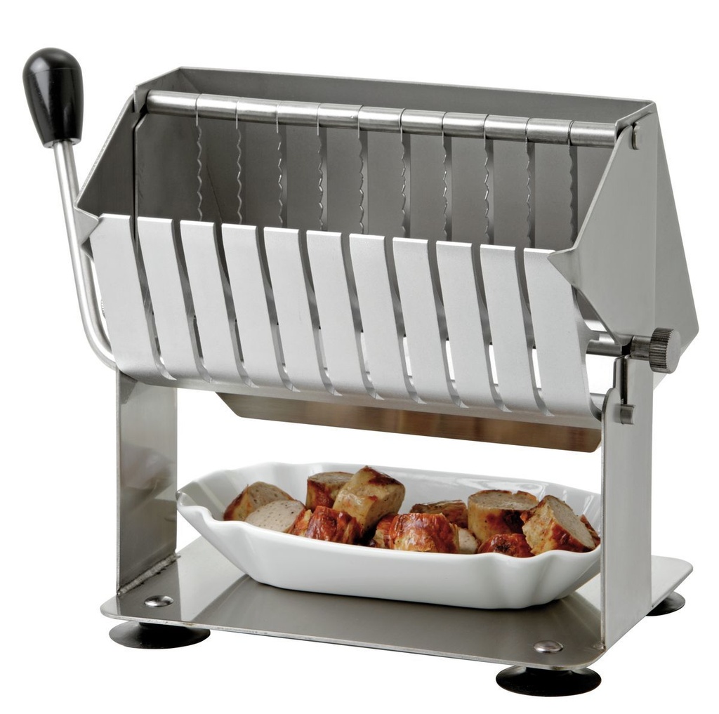 Currywurstschneider, fest montierte Messer