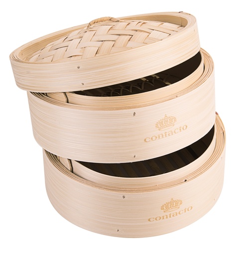 [CTO-4854/200] Dampfgarkorb Contacto ∅ 20cm doppelt aus Bambus