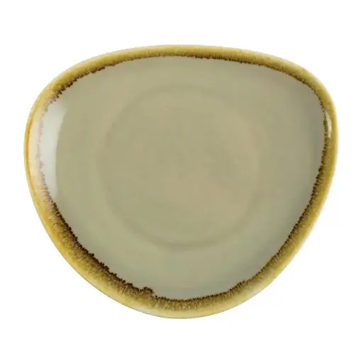[GAS-GP472] Teller Olympia Kiln farbig Ø 16,5cm (dreieckig) (moos)