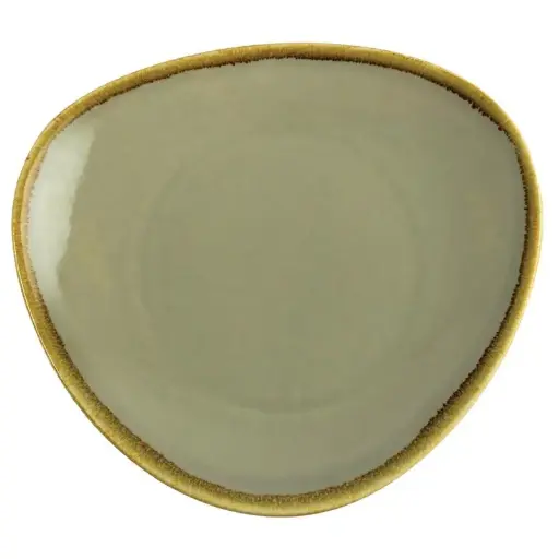 [GAS-P474] Teller Olympia Kiln moos Ø 28cm (dreieckig)