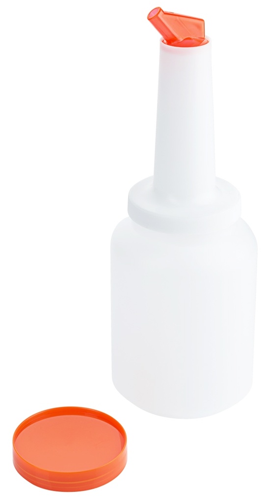 Dosier- und Vorratsflasche Contacto aus Polypropylen mit farbigen Ausgießer