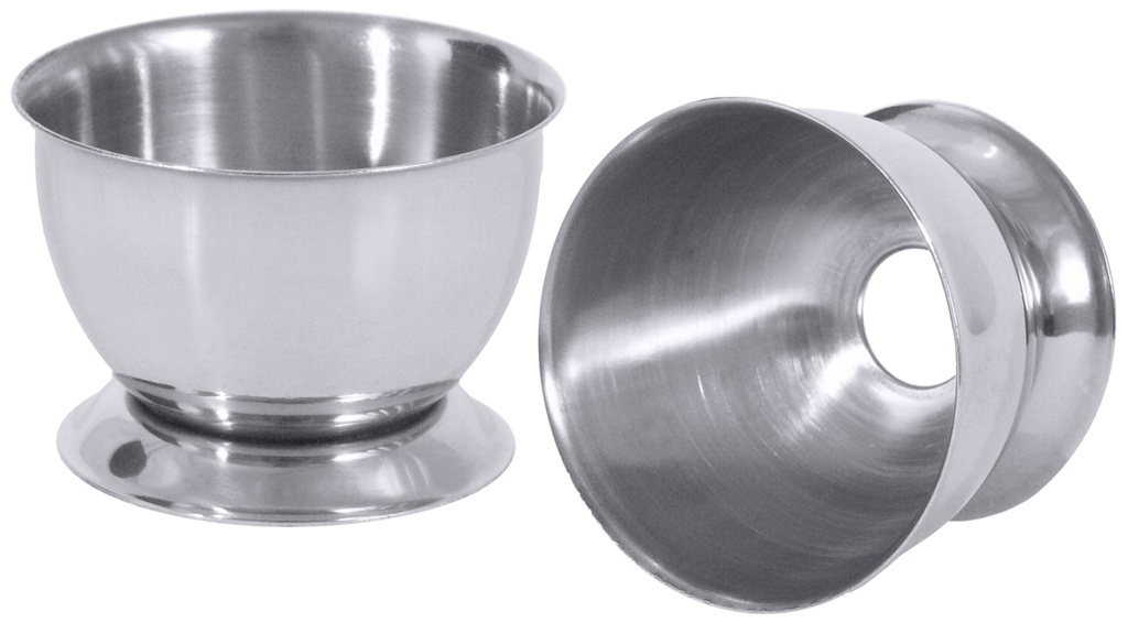 Eierbecher mit Loch ∅ 5cm aus Edelstahl