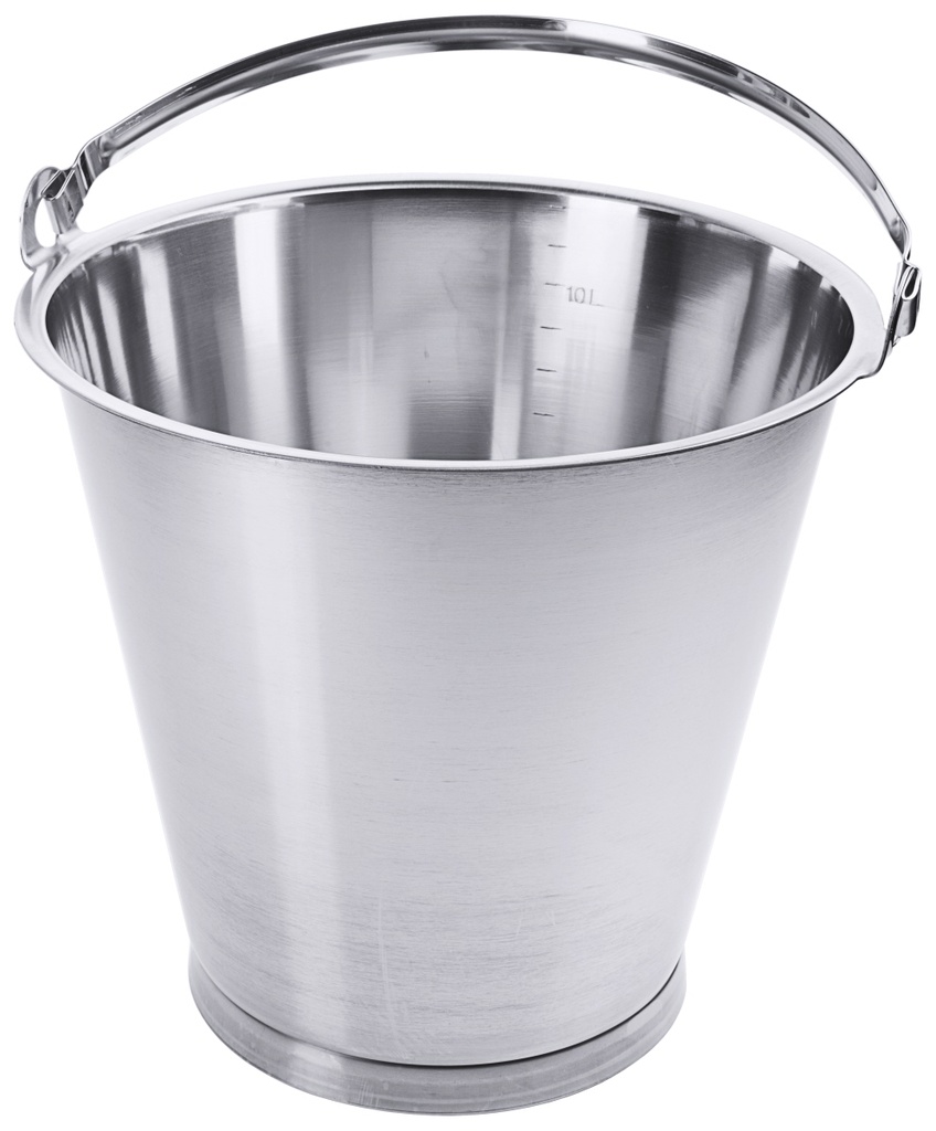 Eimer, mit verstärktem Bodenreifen aus Edelstahl 18/10