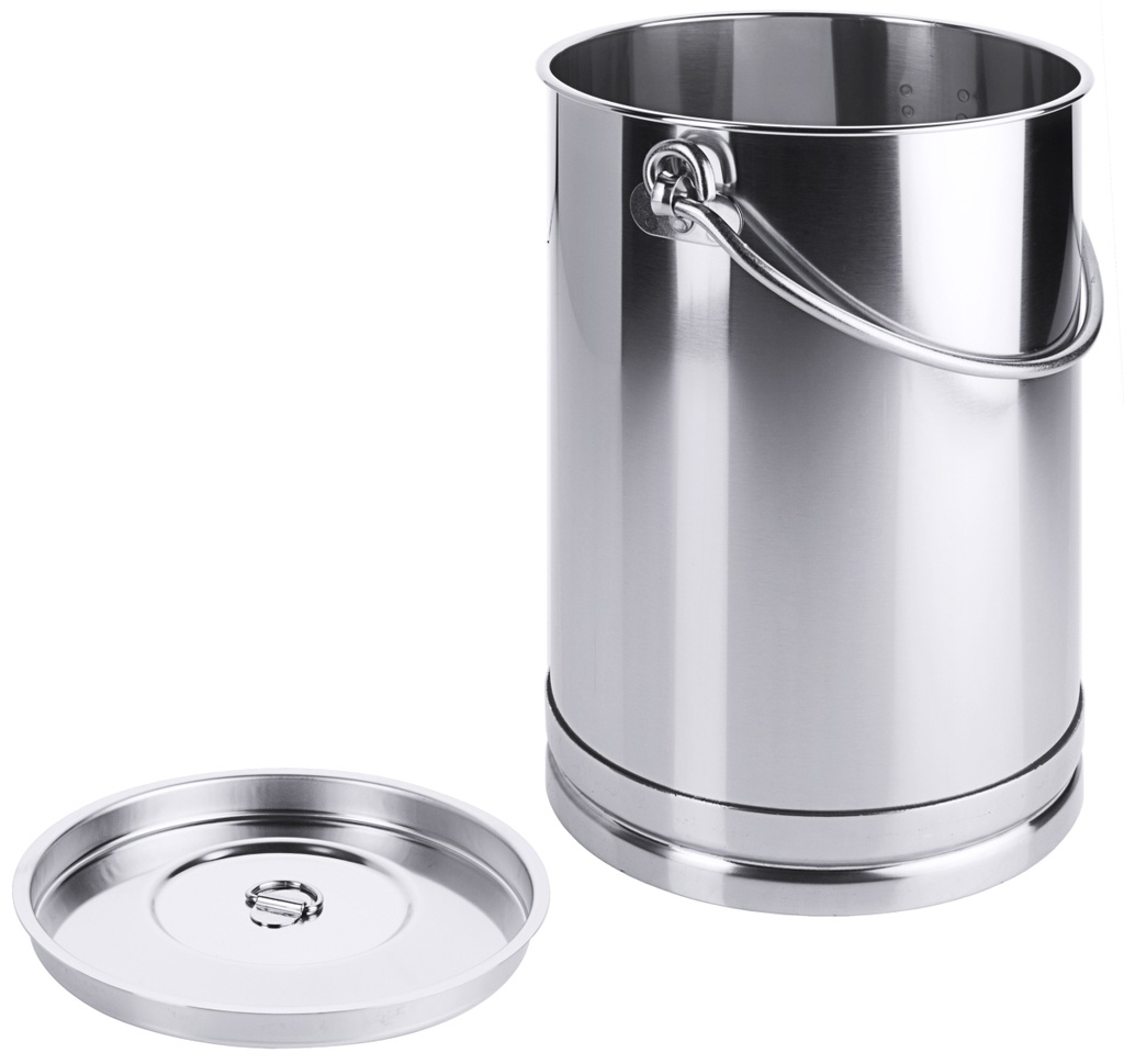 Eimer, zylindrisch mit Bodenreifen aus Edelstahl 18/10