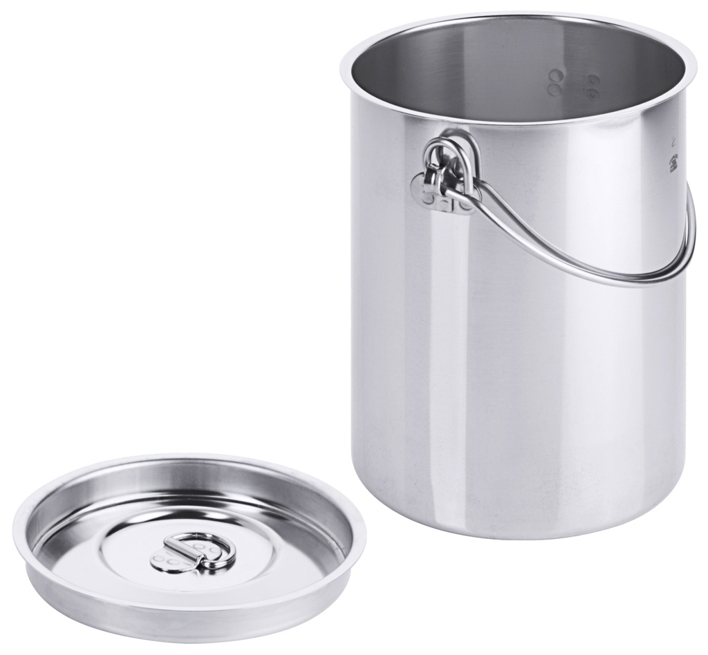 Eimer zylindrisch ohne Bodenreifen aus Edelstahl 18/10