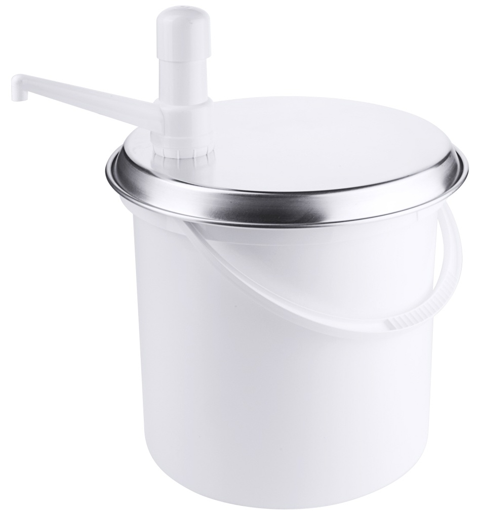 Eimer mit Dispenser 10 Liter aus weißem Polyethylen