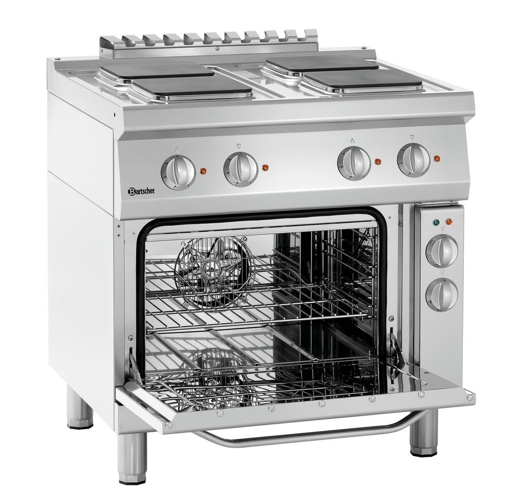 Elektroherd 700, 4 Kochzonen und Backofen Bartscher