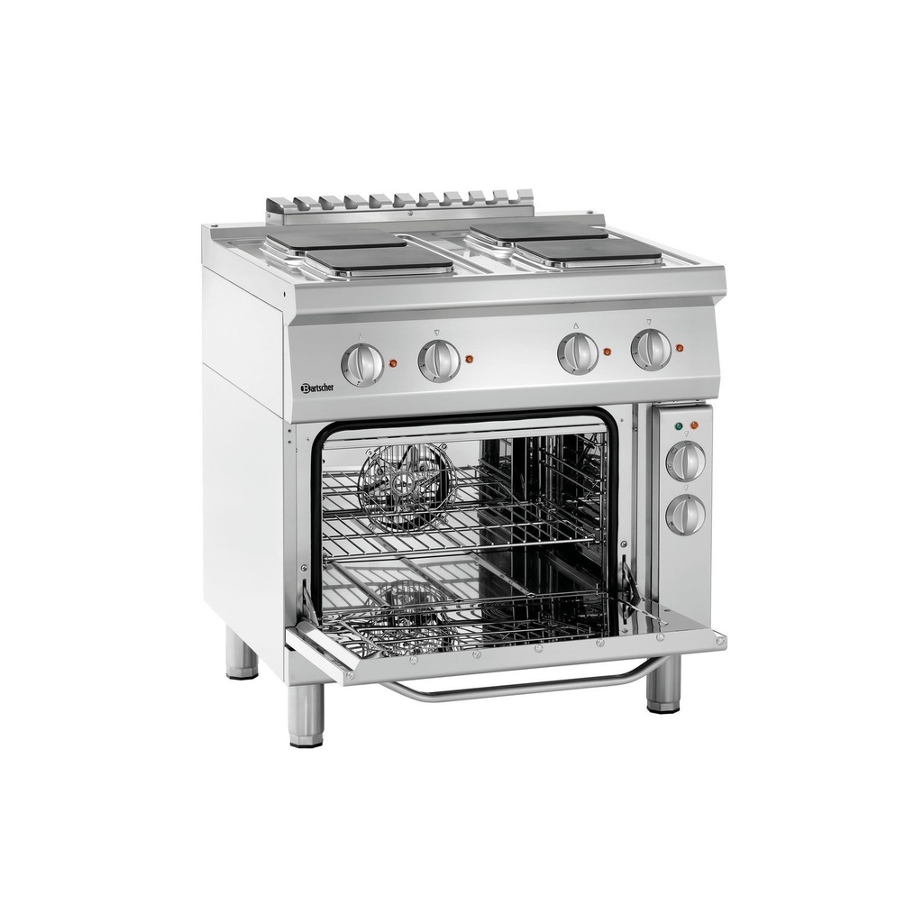 Elektroherd 700, 4 Kochzonen und Backofen Bartscher