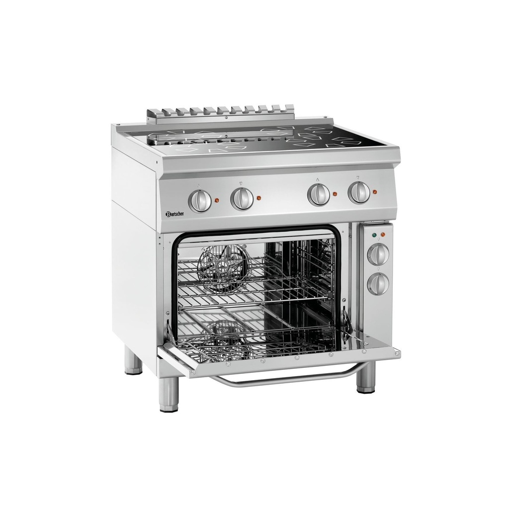 Elektroherd Serie 700, 4 Kochzonen und Backofen Bartscher