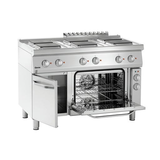 [BAR-286347] Elektroherd 700, 6 eckige Kochzonen und Backofen Bartscher