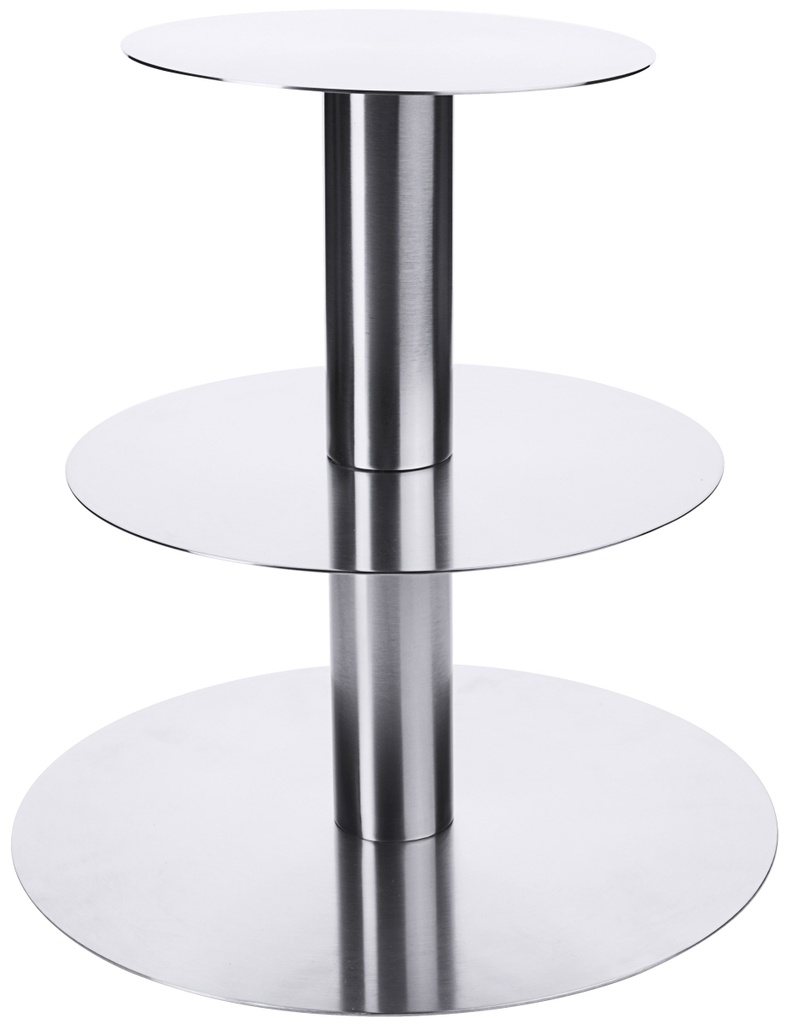 Etagen-Tortenständer Contacto aus Edelstahl H: 39cm mit 3 Etagen