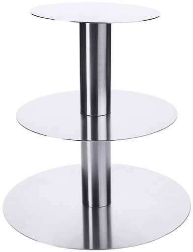 [CTO-3236/003] Etagen-Tortenständer Contacto aus Edelstahl H: 39cm mit 3 Etagen