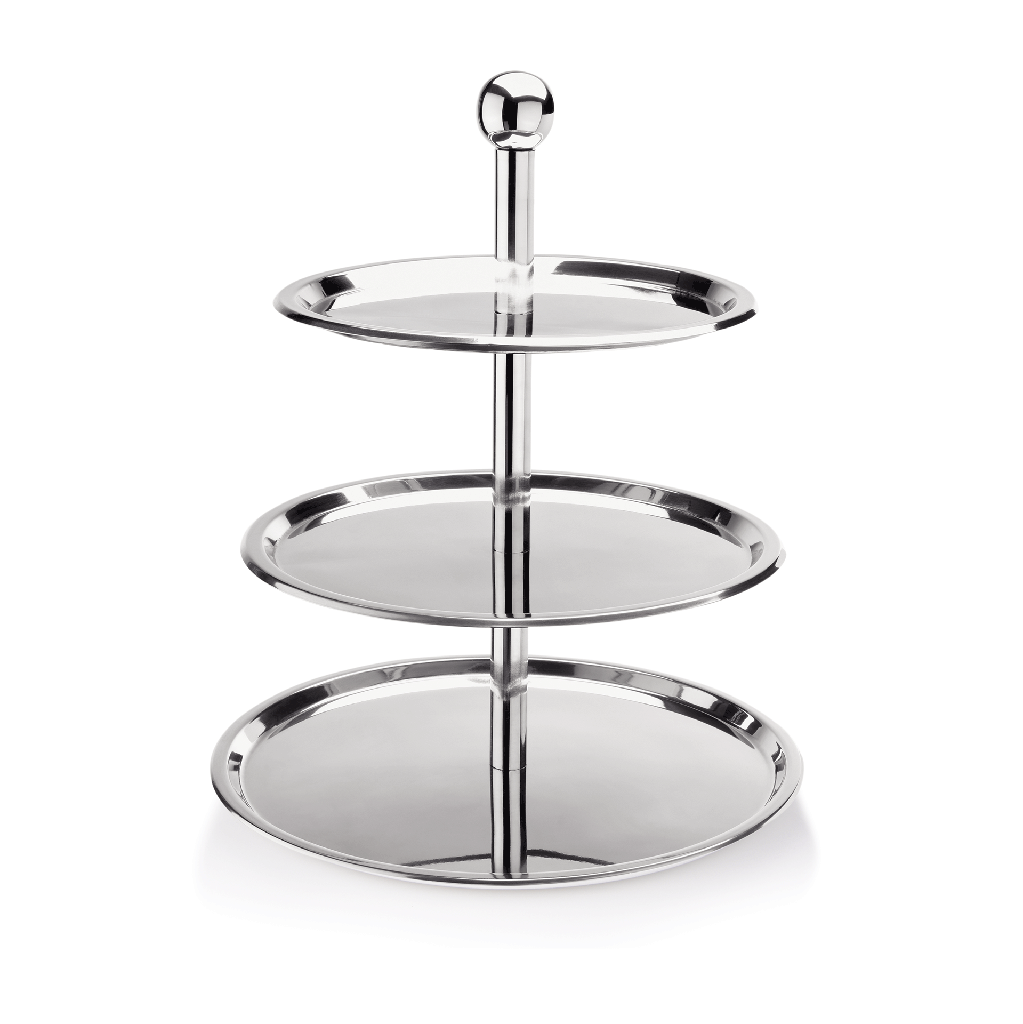 Etagere 3-stufig aus Chromnickelstahl