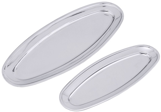 [CTO-3845/450] Fisch-Servierplatte Contacto oval aus Edelstahl 18/10 (450mm, 180mm, 23mm)