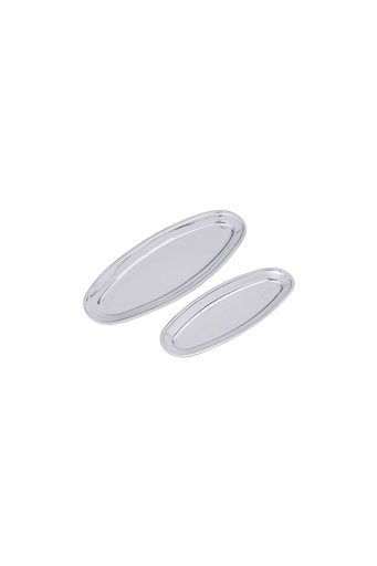 [CTO-3845/450] Fisch-Servierplatte Contacto oval aus Edelstahl 18/10 (450mm, 180mm, 23mm)