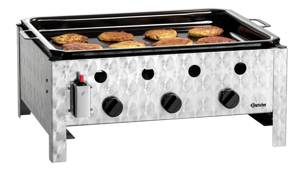 Gas-Tischbräter, mit Grillpfanne