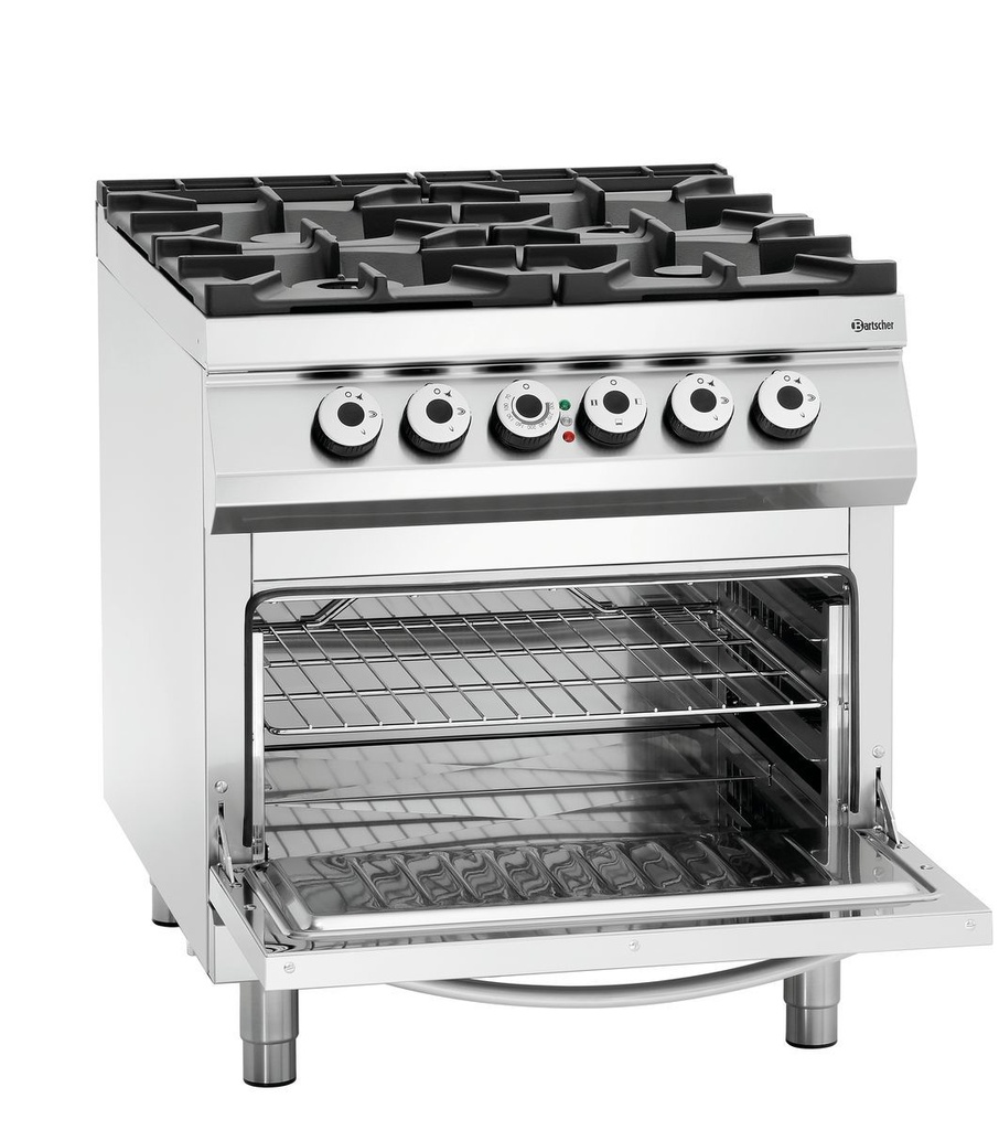 Elektro-/Gasherd Serie 900, mit 4 Flammen Bartscher