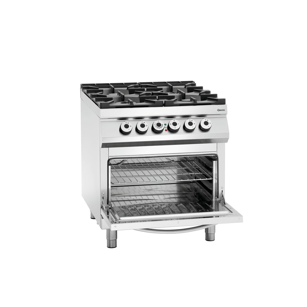 Elektro-/Gasherd Serie 900, mit 4 Flammen Bartscher